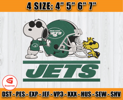 New York Jets Snoopy Embroidery Design, Snoopy Embroidery, New York Jets Embroidery, Embroidery Patterns