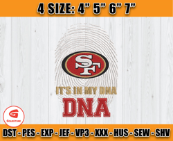 It's My DNA 49ers Embroidery Design, San Francisco 49ers Embroidery, Football Embroidery Design, Embroidery Patterns