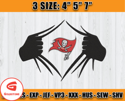 Tampa Bay Buccaneers Super Man Embroidery, Embroidery Machine Design, NFL Embroidery Design, Instant Download