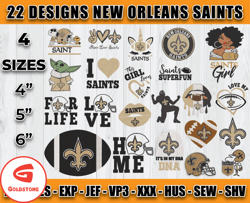 New Orleans Saints Football Logo Embroidery Bundle, Bundle NFL Logo Embroidery 23