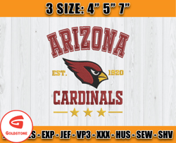 Arizona Cardinals Football Embroidery Design, Brand Embroidery, NFL Embroidery File, Logo Shirt 01