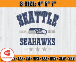 Seattle Seahawks Football Embroidery Design, Brand Embroidery, NFL Embroidery File, Logo Shirt 14