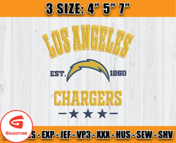 Los Angeles Chargers Football Embroidery Design, Brand Embroidery, NFL Embroidery File, Logo Shirt 27