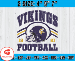 Minnesota Vikings Football Embroidery Design, Brand Embroidery, NFL Embroidery File, Logo Shirt 73