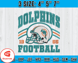 Miami Dolphins Football Embroidery Design, Brand Embroidery, NFL Embroidery File, Logo Shirt 92