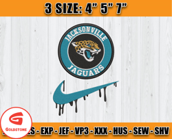 Jacksonville Jaguars Nike Embroidery Design, Brand Embroidery, NFL Embroidery File, Logo Shirt 114