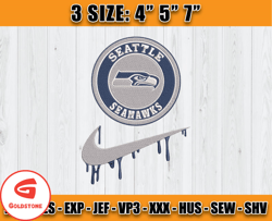 Seattle Seahawks Nike Embroidery Design, Brand Embroidery, NFL Embroidery File, Logo Shirt 121