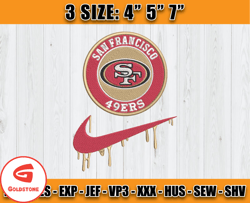 San Francisco 49ers Nike Embroidery Design, Brand Embroidery, NFL Embroidery File, Logo Shirt 126