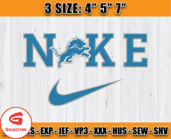 Detroit Lions Nike Embroidery Design, Brand Embroidery, NFL Embroidery File, Logo Shirt 133