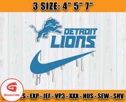 Detroit Lions Nike Embroidery Design, Brand Embroidery, NFL Embroidery File, Logo Shirt 140