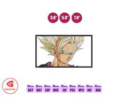 Gohan Anime Embroidery Design, Machine embroidery pattern