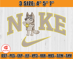 Nike X Cute Bluey embroidery, Nike embroidery design, cartoon Inspired Embroidery