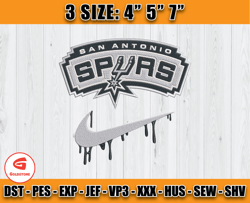 San Antonio Spurs Embroidery Design, Basketball Nike Embroidery Machine Design