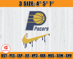 Indiana Pacers Embroidery Design, Basketball Nike Embroidery Machine Design