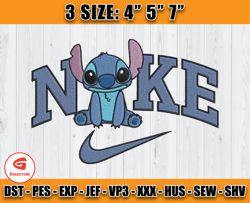 Stitch Disney Nike Embroidery Design File, Disney Nike Machine Embroidery, Anime embroidery