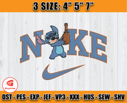 Stitch Playing Guitar Embroidery, Stitch Nike Embroidery Machine, Cartoon Embroidery Design File