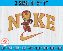 Iron Man Nike Embroidery Design, Superhero Nike Machine Embroidery