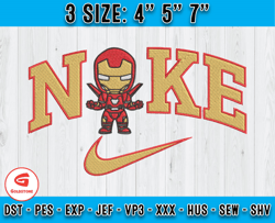Nike Iron Man Embroidery, Superhero Machine Embroidery