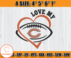 Chicago Bears Embroidery, NFL Chicago Bears Embroidery, NFL Machine Embroidery Digital, 4 sizes Machine Emb Files - 08 C