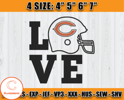 Chicago Bears Embroidery, NFL Chicago Bears Embroidery, NFL Machine Embroidery Digital, 4 sizes Machine Emb Files -11 Cl