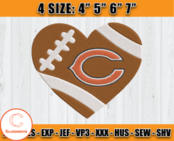 Chicago Bears Embroidery, NFL Girls Embroidery, NFL Machine Embroidery Digital, 4 sizes Machine Emb Files -14 Clasquinsv