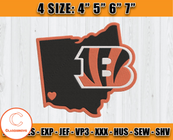 Bengals Embroidery, NFL Embroidery,Digital Sport Embroidery Files, Machine Embroidery Pattern Design 01 -Clasquinsvgg