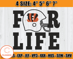 For Cincinnati Bengals Life embroidery, Logo Bengals embroidery, 4 sizes Machine Emb Files Design 10 -Clasquinsvg