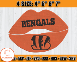 Bengals Lips embroidery design, NFL embroidery design, Bengals embroidery Design 12 -Clasquinsvg