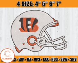 Cincinnati Bengals helmet Embroidery Design, Logo Bengals, NFL embroidery design Design 16 -Clasquinsvg
