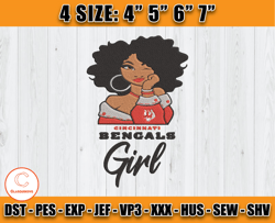Cincinnati Bengals Girl Embroidery, Sport Embroidery, Nfl Embroidery, Sport Embroidery File Design 20 -Krabbe