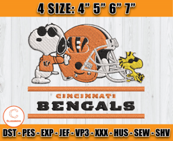 Bengals Snoopy Embroidery, Bengals Logo, Nfl Embroidery Design, Sports Embroidery Design 21 -Krabbe