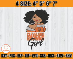 Cleveland Browns Girl Embroidery, Girl Embroidery Design, NFL embroidery design, Sport Embroidery Design D11 -Clasquinsv