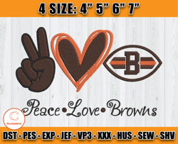 Peace Love Browns Embroidery, Embroidery Design, Logo sport embroidery, NFL embroidery design D12 -Clasquinsvg