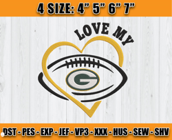 Love My Packer Embroidery Design, Green Bay Packers Embroidery, Packers Logo, Sport Embroidery, D15- Clasquinsvg
