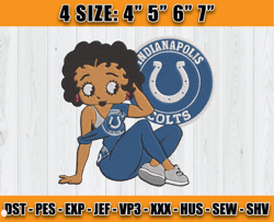 Betty Boop Indianapolis ColtsEmbroidery, Colts Embroidery Design, Football Embroidery, Embroidery Patterns, D7Goldstone