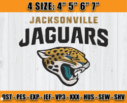 Jacksonville Jaguars embroidery, NFL embroidery, Machine Embroidery Pattern, Sport Embroidery File, D5