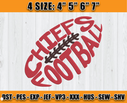 Chiefs Football Embroidery File, Ball Embroidery Design, Logo Chiefs Design,NFL Embroidery, Sport Embroidery, D16 - Clas