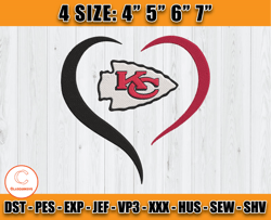 Chiefs Heart Embroidery, Kansas City Chiefs Embroidery, Heart Embroidery Dessign, Embroidery Design, D25 - Clasquinsvg