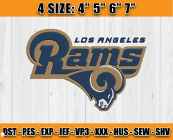 Los Angeles Rams Logo Embroidery, Logo NFL Embroidery, NFL Sport, Embroidery Design files