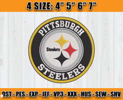 NFL Pittsburgh Steelers logo embroidery design, NFL Machine Embroidery, Pittsburgh Steelers Embroidery Files