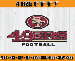 San Francisco 49ers Embroidery Designs, NFL Embroidery Designs, Digital Download, NFL 49ers Embroidery
