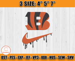 Cincinnati Bengals Nike Embroidery Design, Brand Embroidery, NFL Embroidery File, Logo Shirt 153
