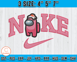 Nike Among Us Embroidery, Disney Nike Embroidery, Embroidery pattern