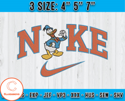 Nike X Donal embroidery, Disney Character embroidery, Donal Duck Cartoon Inspired Embroidery