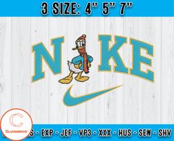 Nike X Cute Donal embroidery, Donald Duck embroidery, machine embroidery applique design