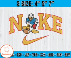 Funny Donald Duck embroidery, Nike Donald embroidery, machine embroidery applique design