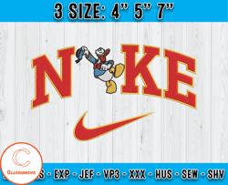 Donald Duck embroidery, Nike Donald Duck embroidery, Disney Character embroidery