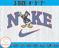 Nike X Donald Duck embroidery, Disney Character embroidery, machine embroidery applique design