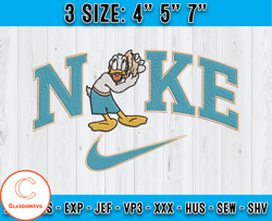 Nike X Donald Duck embroidery, Cartoon Character embroidery, machine embroidery applique design