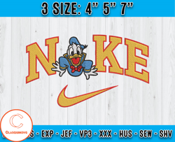 Donald Duck embroidery, Nike Donald Duck embroidery, Cartoon Character embroidery